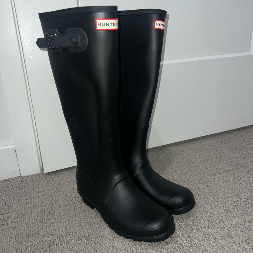 Hunter Tall Rain Boots Matte Black